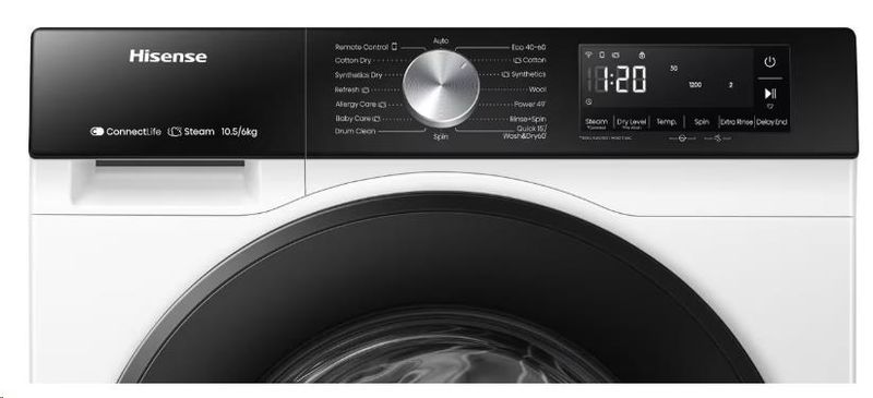 Hisense vaskemaskin med tørketrommel HWD3S1X614 (10.5/6kg)