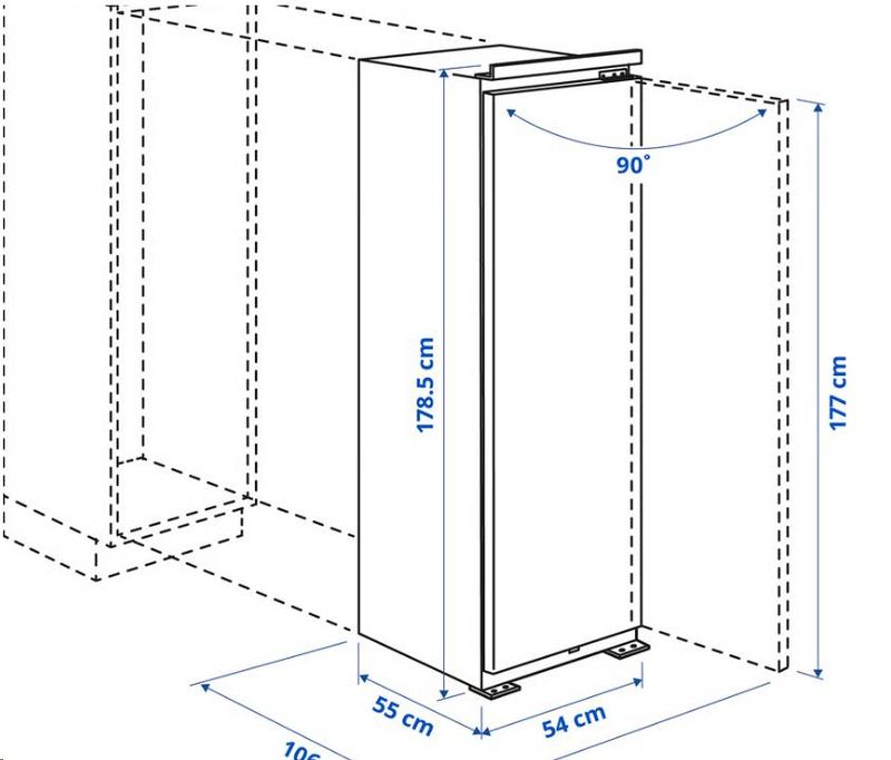 FORSNÄS,Fryseskap, IKEA 700 integrert
