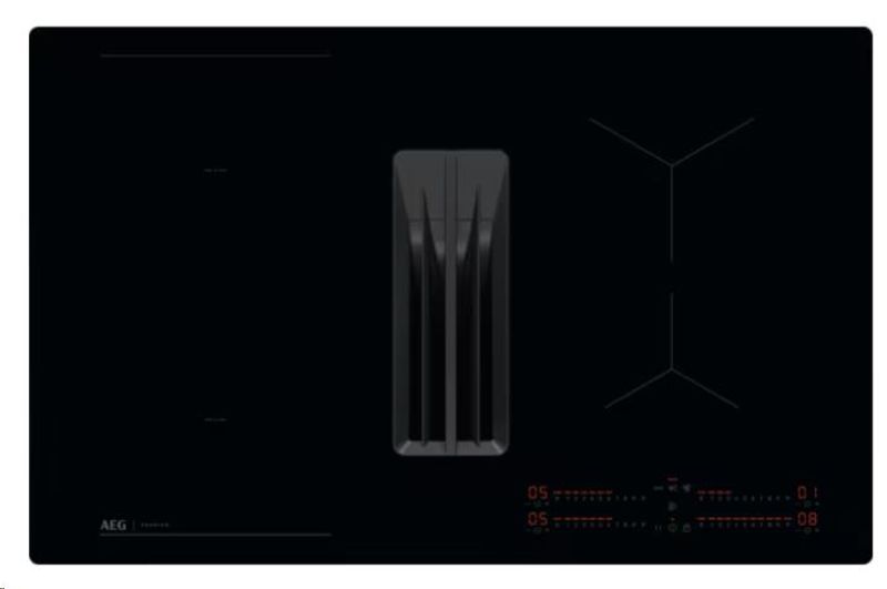 AEG NCH84B03CB Platetopp med integrert ventilator